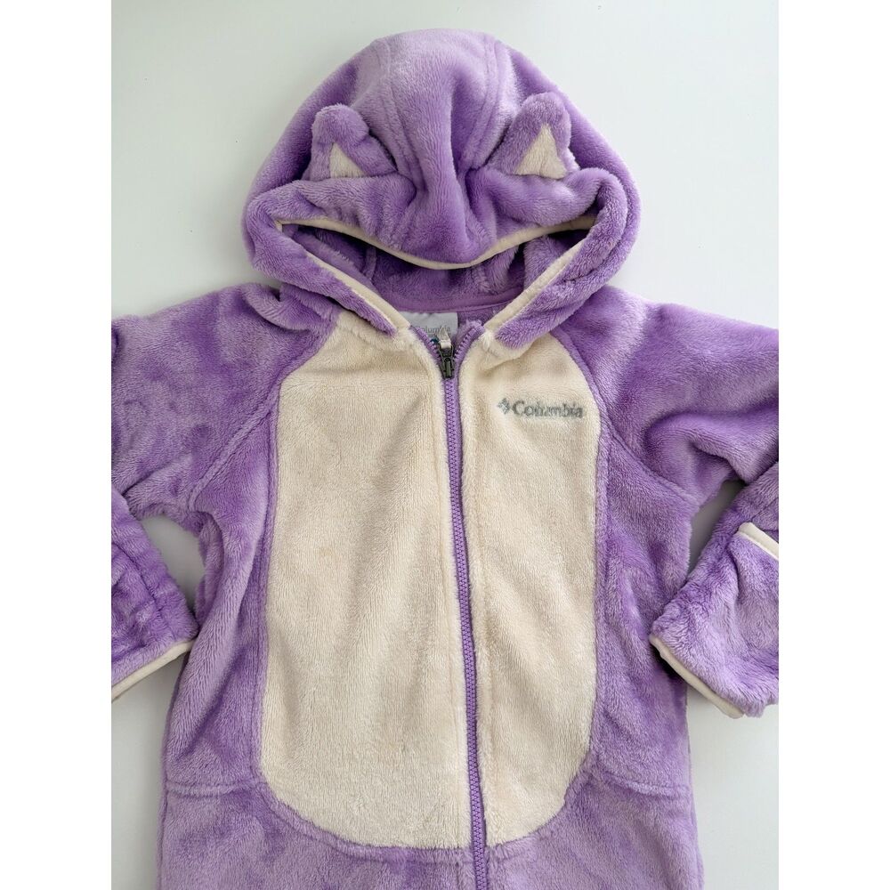 Columbia Baby 18-24M Purple Fleece Bunting Hooded Animal Ears Snowsuit - Picture 6 of 12